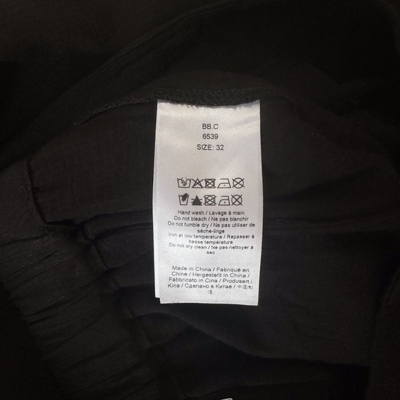 Ganni Black Wide Trousers Jacquard Viscose Size 0 - Picture 5 of 13